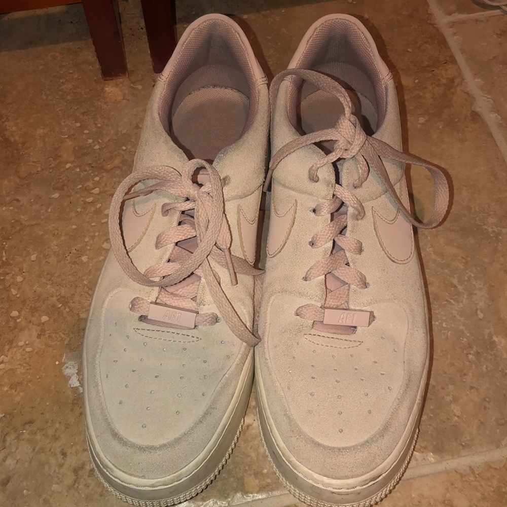 Sage low Nike Air Force 1s. AF1s